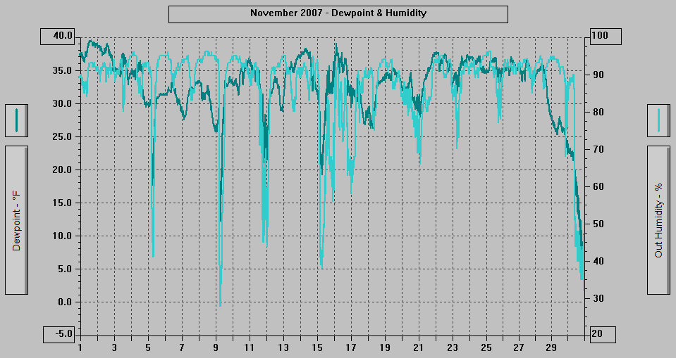 November 2007 - Dewpoint & Humidity.