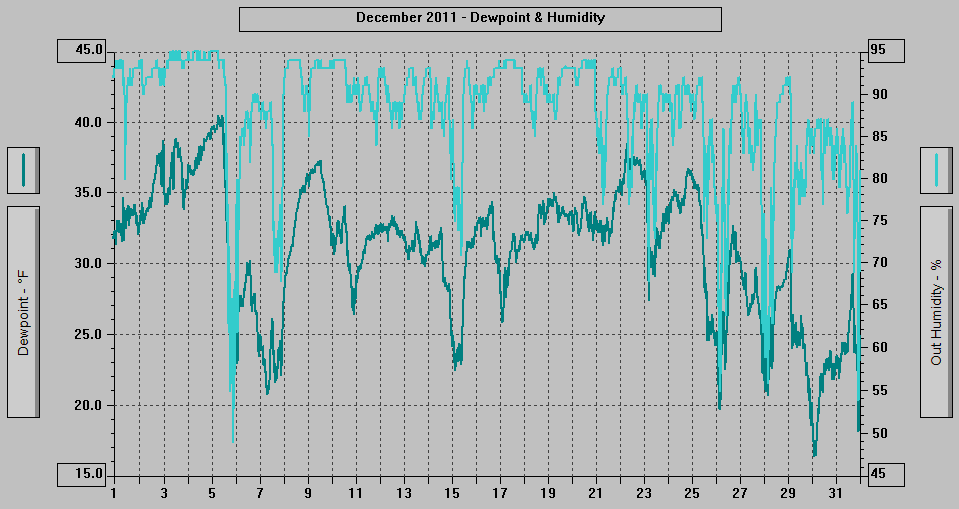 December 2011 - Dewpoint & Humidity.